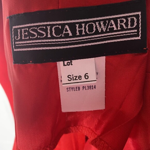 Jessica Howard Vintage Red Dress Fully Lined Sz 6 knee length short sleeve - Picture 4 of 12